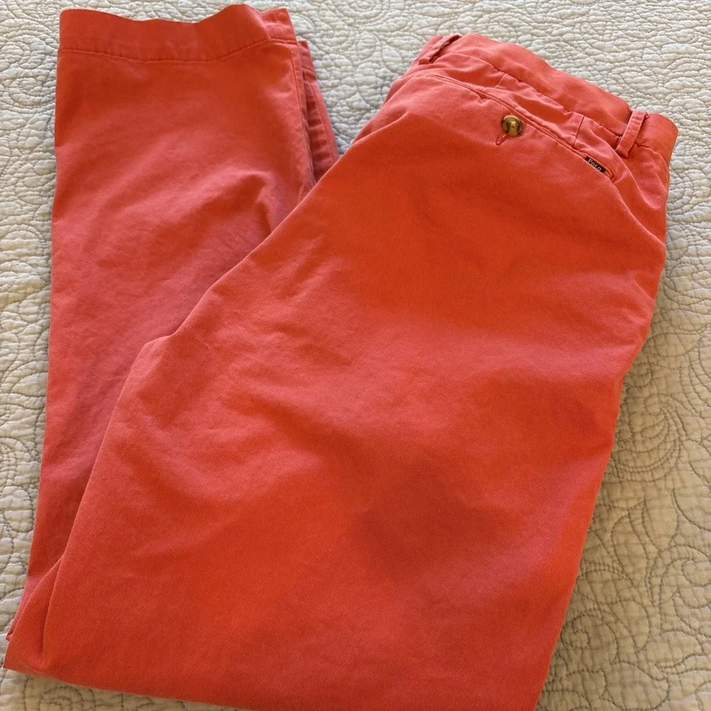 Polo Ralph Lauren Men's 34x30 (29) Stretch Classic Fit Pants Pink Chino Khaki